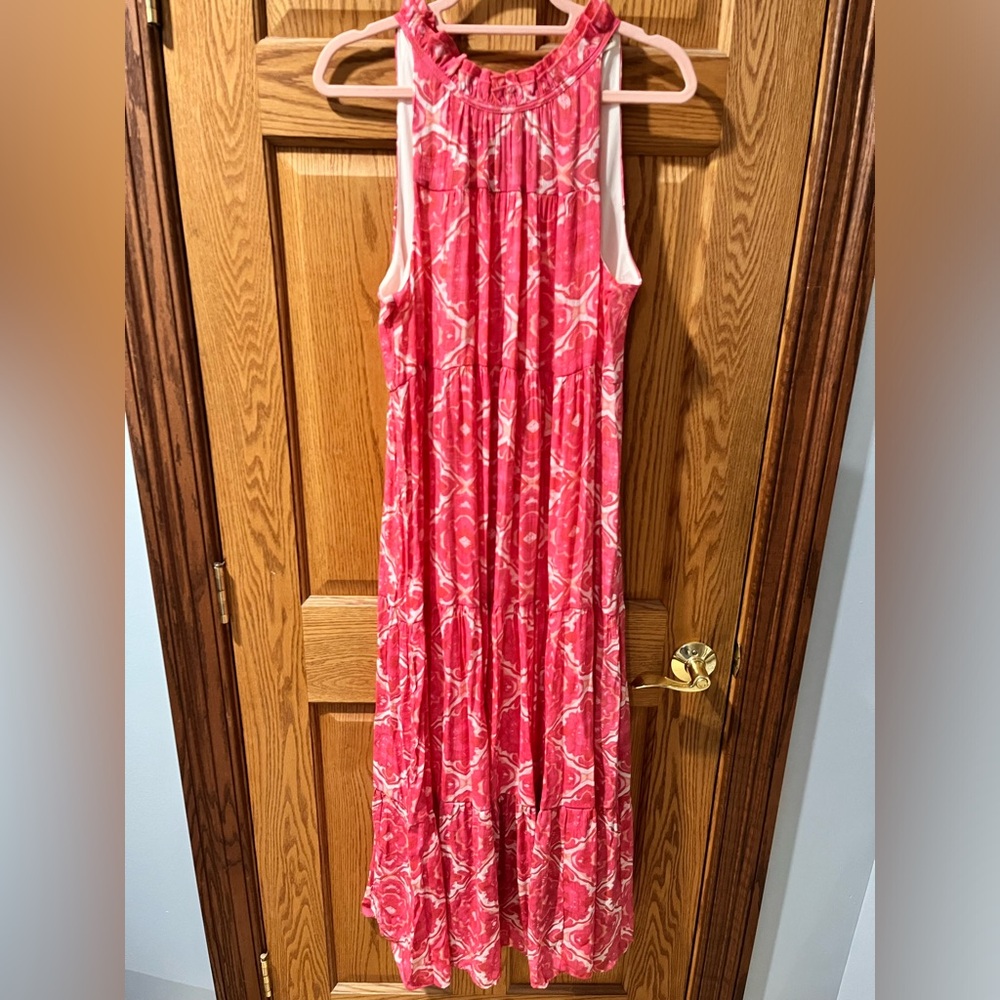 Sleeveless Pink Maxi Dress